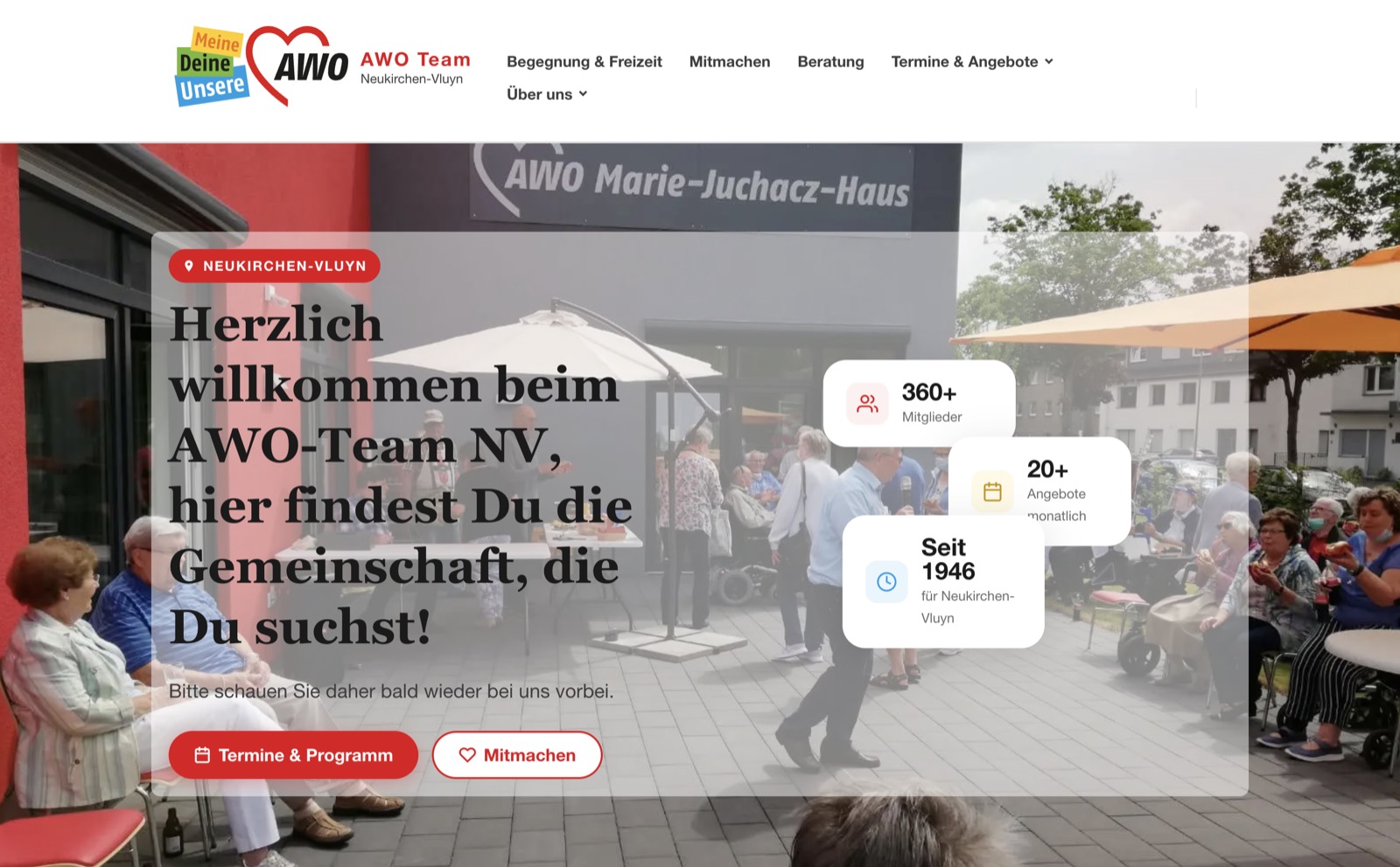 Startseite des AWO-Ortsvereins Neukirchen-Vluyn.