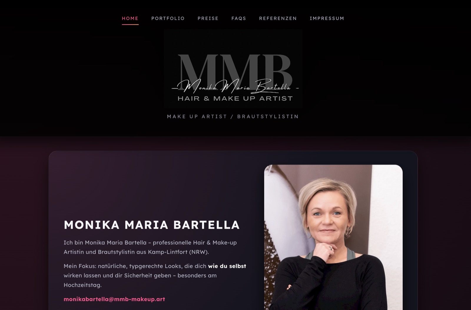 Startseite von MMB, Monika Maria Bartella, Hair & Make-up Artist.
